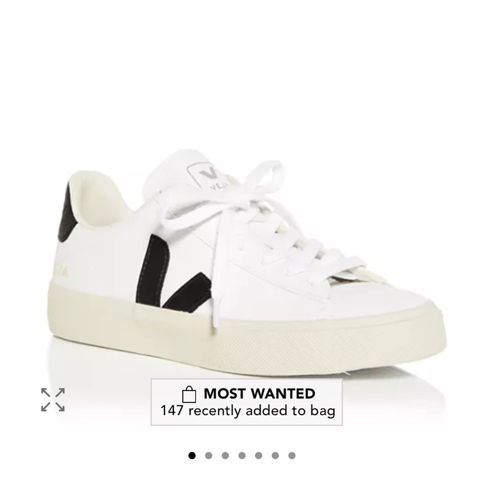 Veja White Sneakers with Black V Detail